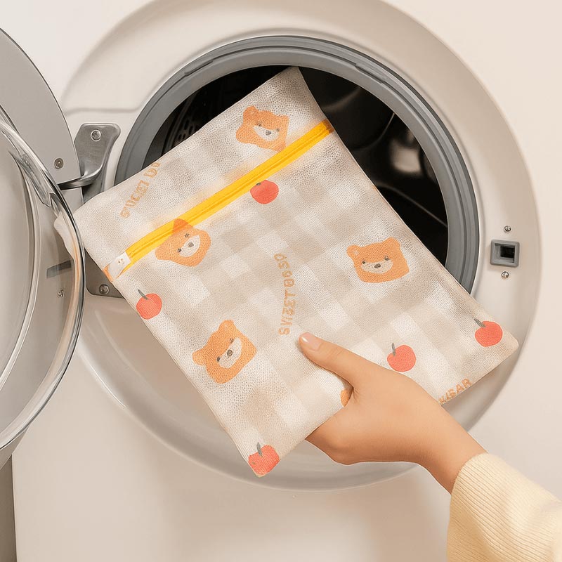 Clean Pouch Zip Bag for keeping laundry safe during washing. 