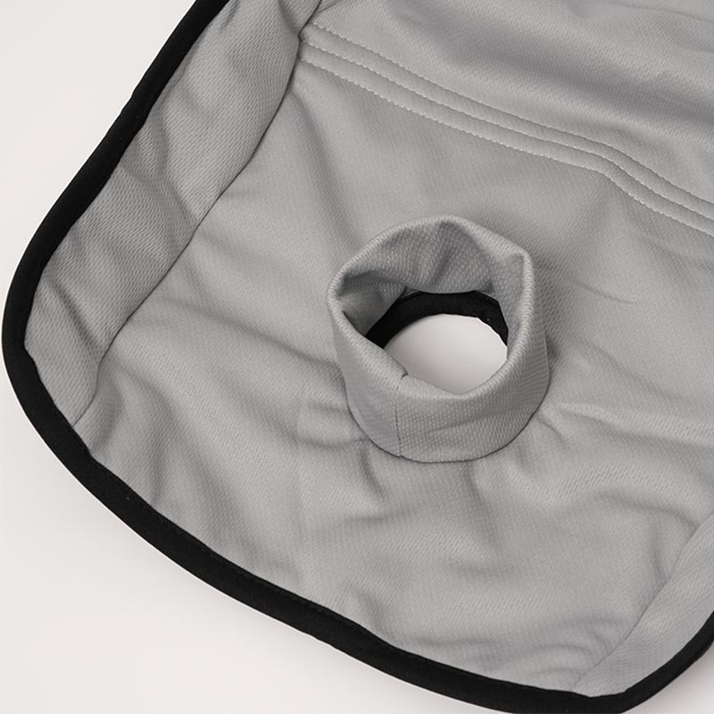 Top view showing a middle opening and the front of the DrySeat Protector for car seats. 