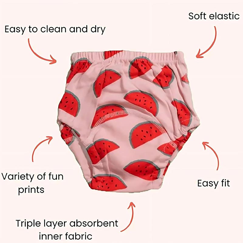 Infographic showcasing benefits and elements of Loondie Potty Undies.