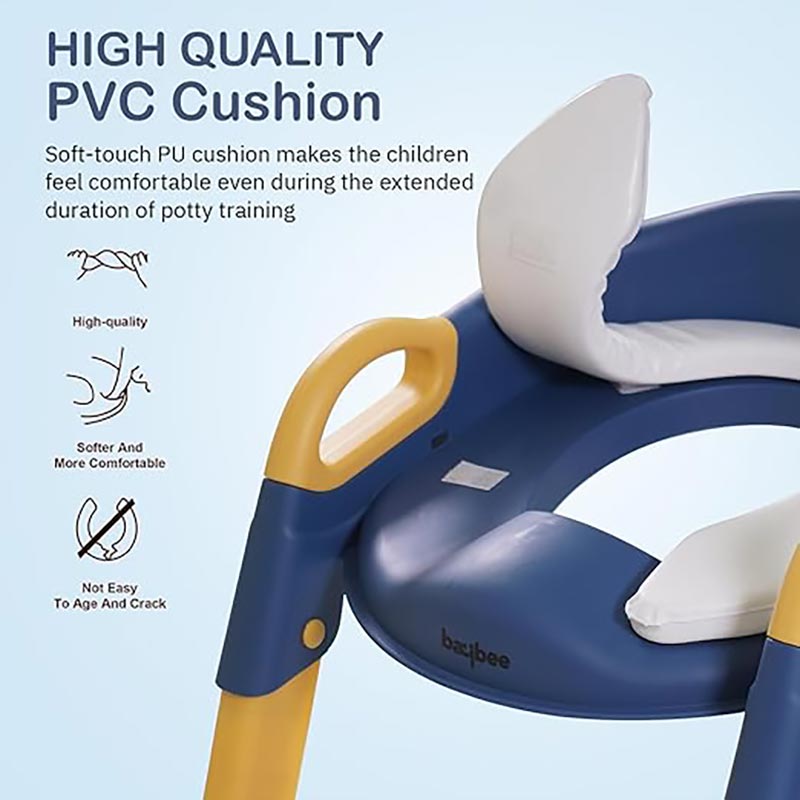 Close up on the PVC cushion included in the potty training Loondie StepUp Seat package. 